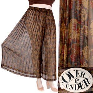 20 Plus Size Vintage 70s DEADSTOCK Sheer Pleated Palazzo Pants Boho Festival 80s